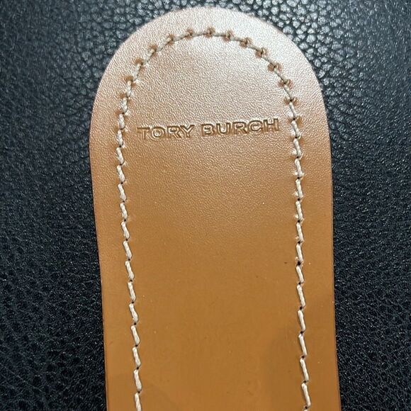 Tory Burch Mini Miller Ivory LEATHER Flat Sandals Size 10.5 Authentic  BRAND NEW - Picture 4 of 7